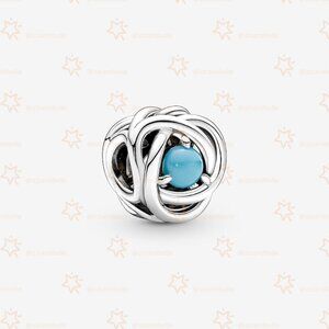 Pandora December Turquoise Blue Eternity Circle Charm